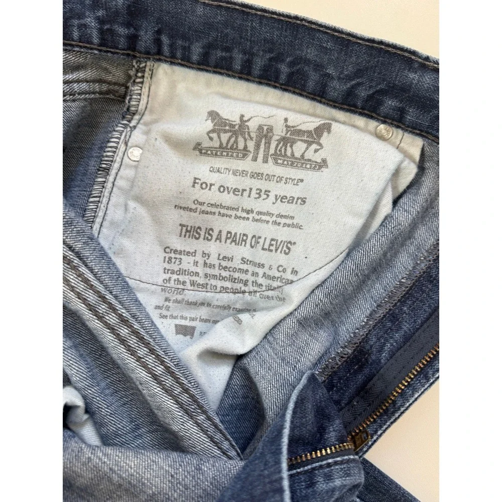 Levi's 514 Straight Fit 40x32 Jeans Men's Blue Denim Rare Blank R Red Tab ®